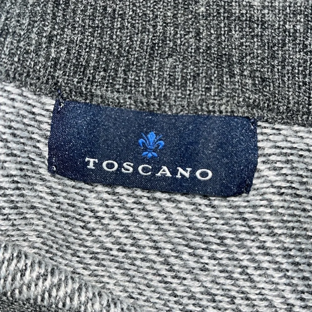 Toscano Gray Zip Up Sweater with High Collar size Large